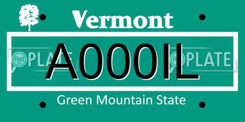 A000IL Vermont License Plate