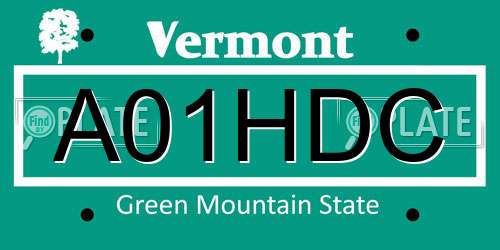 A01HDC Vermont License Plate