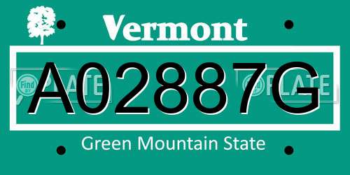A02887G Vermont License Plate