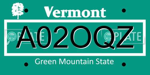 A02OQZ Vermont License Plate