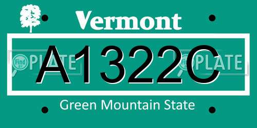 A1322C Vermont License Plate