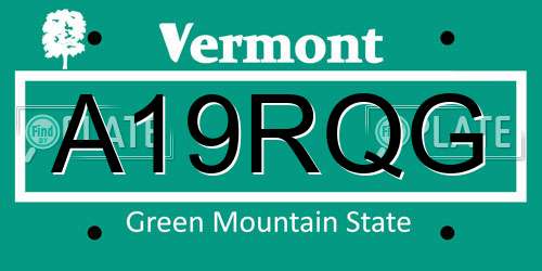 A19RQG Vermont License Plate