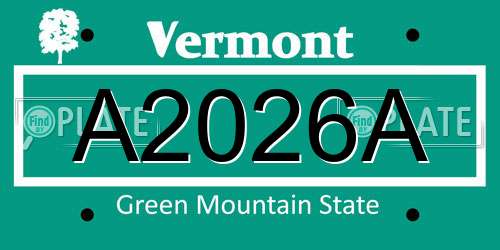 A2026A Vermont License Plate