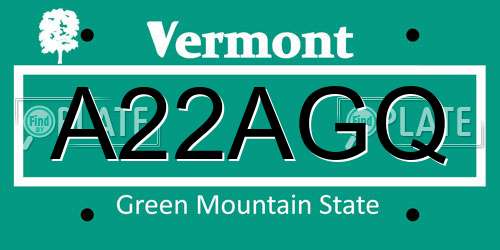 A22AGQ Vermont License Plate