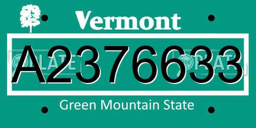 A2376633 Vermont License Plate