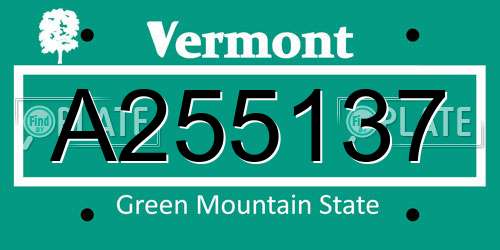 A255137 Vermont License Plate
