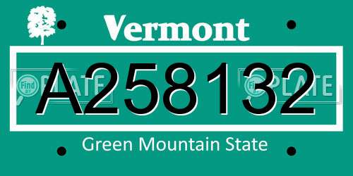 A258132 Vermont License Plate