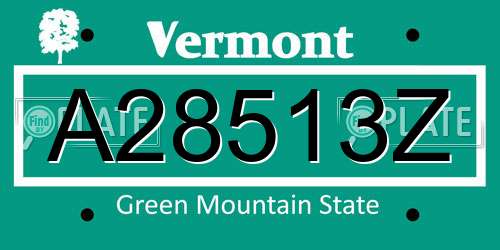 A28513Z Vermont License Plate