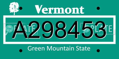 A298453 Vermont License Plate