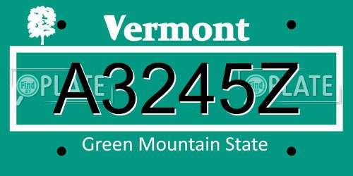 A3245Z Vermont License Plate