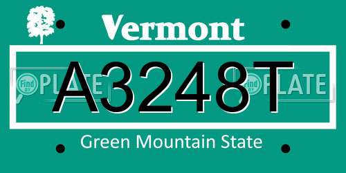 A3248T Vermont License Plate