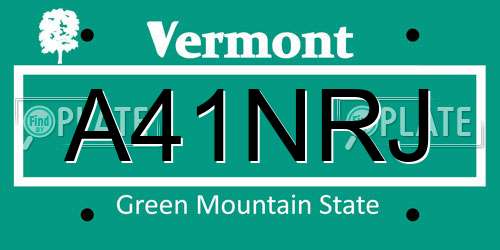 A41NRJ Vermont License Plate