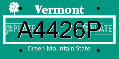 A4426P Vermont License Plate