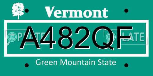 A482QF Vermont License Plate