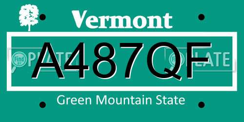 A487QF Vermont License Plate
