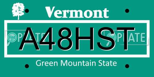 A48HST Vermont License Plate