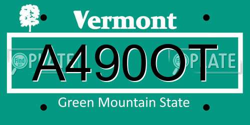 A490OT Vermont License Plate