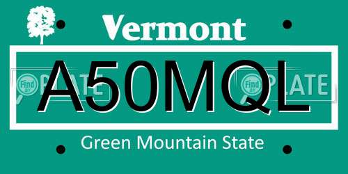 A50MQL Vermont License Plate