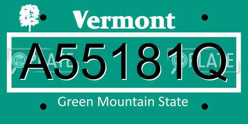 A55181Q Vermont License Plate