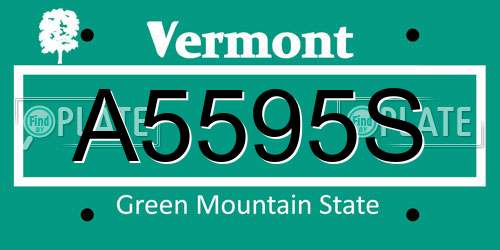 A5595S Vermont License Plate