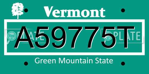 A59775T Vermont License Plate