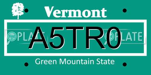 A5TR0 Vermont License Plate