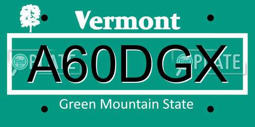 A60DGX Vermont License Plate