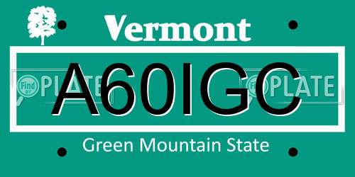A60IGC Vermont License Plate
