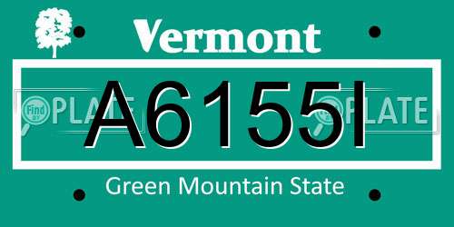 A6155I Vermont License Plate
