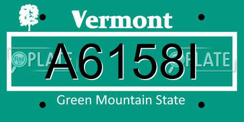 A6158I Vermont License Plate