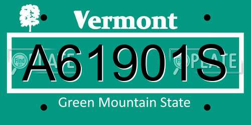 A61901S Vermont License Plate
