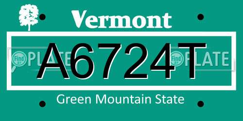 A6724T Vermont License Plate