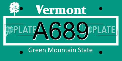 A689 Vermont License Plate