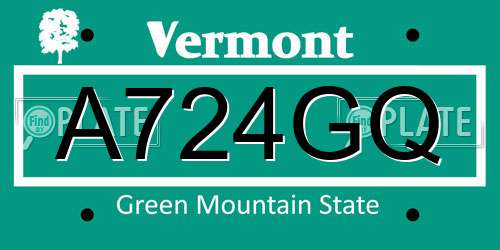 A724GQ Vermont License Plate