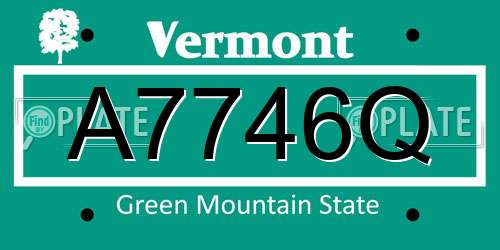 A7746Q Vermont License Plate