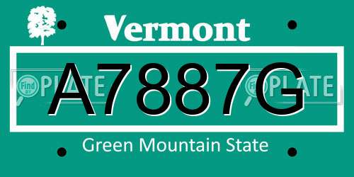 A7887G Vermont License Plate