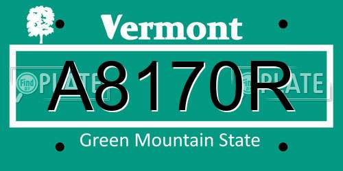 A8170R Vermont License Plate