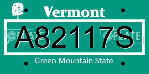 A82117S Vermont License Plate