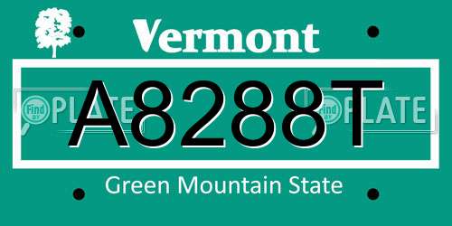 A8288T Vermont License Plate