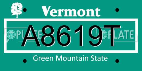 A8619T Vermont License Plate