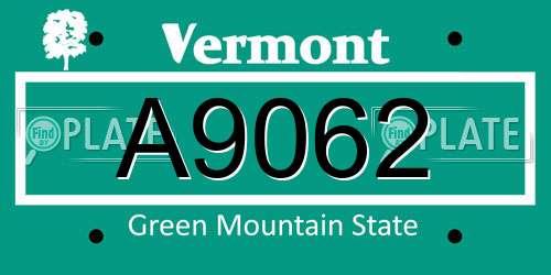 A9062 Vermont License Plate