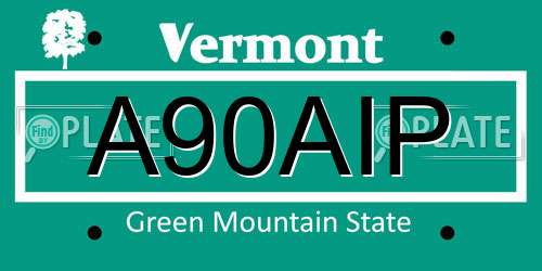 A90AIP Vermont License Plate