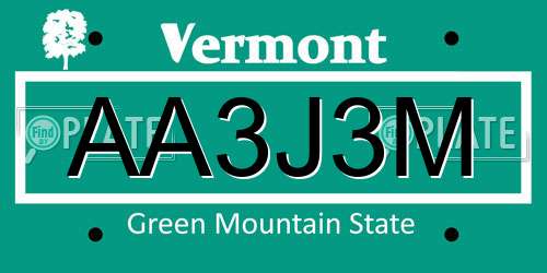 AA3J3M Vermont License Plate