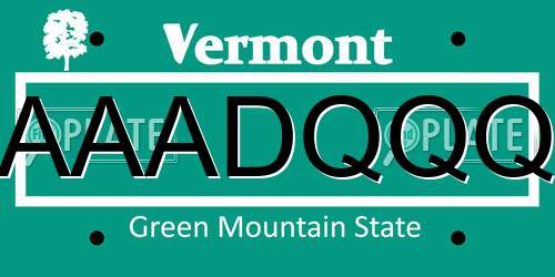 AAADQQQ Vermont License Plate
