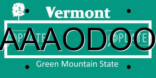 AAAODOO Vermont License Plate