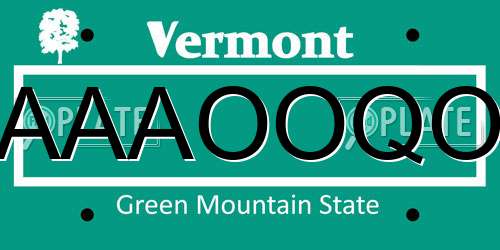 AAAOOQO Vermont License Plate