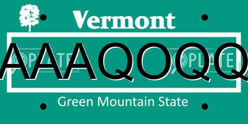 AAAQOQQ Vermont License Plate