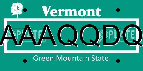 AAAQQDQ Vermont License Plate