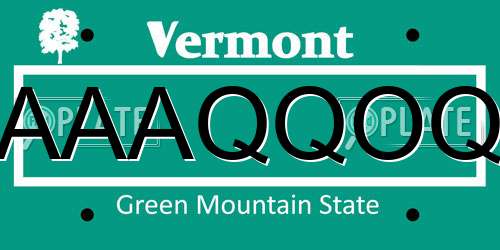 AAAQQOQ Vermont License Plate