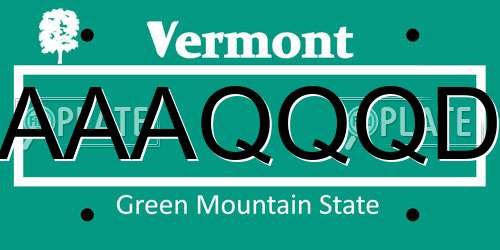 AAAQQQD Vermont License Plate